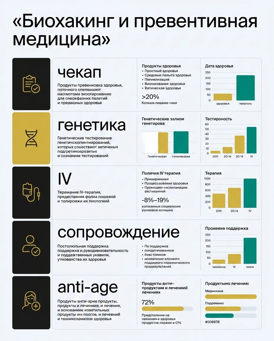 Инфографика: Воронка продаж превентивной медицины и биохакинга